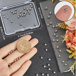 60本のステンレス鋼のピアスキャッチ  ラウンド  ステンレス鋼色  4x4mm  穴：0.8mm&nbsp;STAS-BBC0005-14P