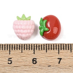 オペーク樹脂カボション  模造果物と模造野菜  混合図形  ミックスカラー  9~13x6.5~11x6~6.5mm&nbsp;RESI-Z048-03