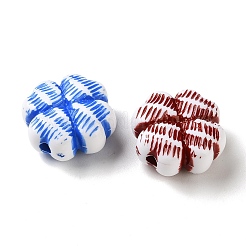 不透明なツートンカラーのアクリルビーズ  クローバー  ミックスカラー  20.5x20.5x10.5mm  穴：3mm  約240個/500g&nbsp;OACR-P034-03A-M