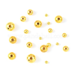 1377個 5スタイル ABSプラスチックビーズ  穴なし/ドリルなし  ラウンド  黄金メッキ  4~12mm&nbsp;OACR-FS0002-43