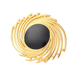 ラウンド 304 ステンレススチール エナメル カフ リング  ゴールドカラー  26x31.5mm  内径：17mm&nbsp;RJEW-D306-29G