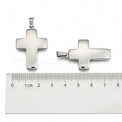 変色防止クロス304ステンレススチール表面ペンダント  ステンレス鋼色  36x24x4mm  穴：5x9mm&nbsp;STAS-D146-03