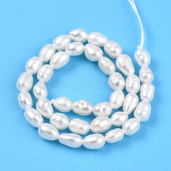天然養殖淡水パールビーズ連売り  ライス  乳白色  4~6x3~4mm  穴：0.4mm  約73~74個/連  13.78~13.98''（35~35.5センチメートル）&nbsp;PEAR-N012-03P