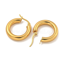 202ステンレスフープピアス  女性用304ステンレスピン付き  ゴールドカラー  27x5mm&nbsp;EJEW-H003-18G