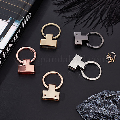 5セット5色の合金キーホルダー留め具  DIYキーホルダー作り用品  鉄ねじ付き  ミックスカラー  47x25x10mm  内径：4x22mm  1セット/色&nbsp;DIY-WR0001-93