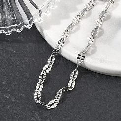 304ステンレススチール製ダップチェーンブレスレット（女性用）  イオンプレーティング（ip）  長持ちメッキ  ステンレス鋼色  6.69インチ（17cm）  リンク：9.5x4.5x1mm&nbsp;BJEW-D466-08B-P