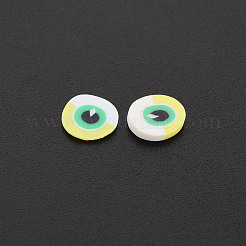 手作り樹脂クレイカボション  ナザールボンジュウ付きフラットラウンド  きいろ  5~6x0.5~1mm  約2300個/46g&nbsp;LS-X-CLAY-N006-112-B01
