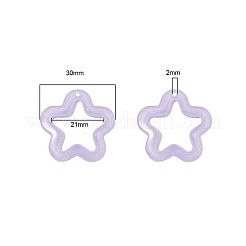 蓄光アクリルペンダント  暗闇で光る  星のチャーム  ランダムな色  30x30mm  穴：2mm  20個/袋&nbsp;LS-PW-WG82081-08