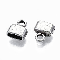 チベットスタイル合金金属コードの両端  エンドキャップ  カドミウムフリー＆鉛フリー  アンティークシルバー  9x8x4mm  穴：1.8mm  内径：6x2mm  約1800個/1000g&nbsp;TIBE-N011-030AS-RS