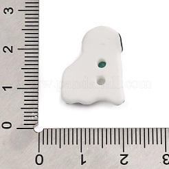ウサギの陶器ボタン  2穴  ブラック  19x15.5x6mm  穴：1.8mm&nbsp;BUTT-I018-01D-01