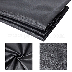 ライチ柄のイミテーションレザー生地  DIYクラフト用  服飾材料  ブラック  1400x0.8mm&nbsp;DIY-WH0622-227
