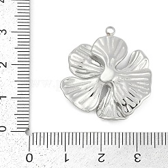 304ステンレスペンダント  花のチャーム  ステンレス鋼色  29x26x5mm  穴：1.9mm&nbsp;STAS-I325-019P-03