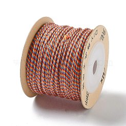 ポリエステルツイストコード  ラウンド  DIYのジュエリーには  ライトサーモン  1.2mm  約38.28ヤード（35m）/ロール&nbsp;OCOR-G015-01B-25