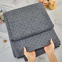 梅の花模様のポリエステル不織布滑り止め生地  DIY用ラグやカーシートクッション用  ペットの巣  スレートグレイ  200x200cm&nbsp;DIY-WH0453-90A