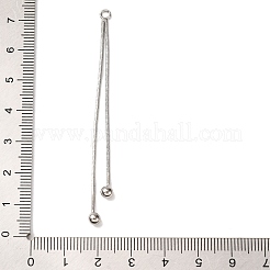 真鍮製ビッグサイズペンダントトップ  丸いスネークチェーンタッセル付き  プラチナ  72x3x4mm  穴：2mm&nbsp;KK-G510-15P