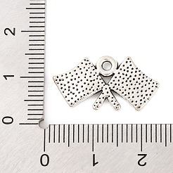 合金のチベット風チャーム  カドミウムフリー＆鉛フリー  レース旗  アンティークシルバー  12x22x1.5mm  穴：1.5mm&nbsp;X-TIBEP-R304-009AS-LF