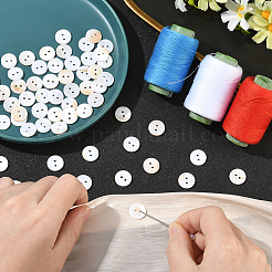 60穴天然シェルボタン2個  フラットラウンド  小麦  12.5~13x2~2.5mm  穴：1.7mm&nbsp;BUTT-SP0001-16