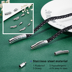 4セット4スタイル304ステンレススチールバヨネットクラスプ  コラム  ステンレス鋼色  30x6~9mm  穴：3~6mm  1セット/スタイル&nbsp;STAS-SC0003-62