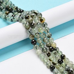 天然石プレナイトビーズ連売り  ラウンド  グレードAB  6~7mm  穴：1mm  約67個/連  15.3インチ（39cm）。&nbsp;LS-G-P322-48-6mm-01
