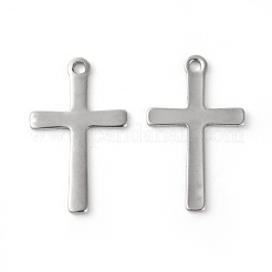 変色しにくい201ステンレススチールペンダント  クロス  ステンレス鋼色  20.5x12.5x0.8mm  穴：1.4mm&nbsp;STAS-F192-062P