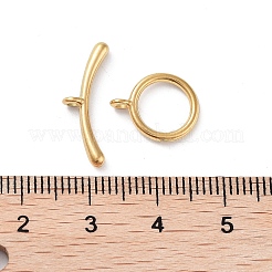 イオンプレーティング(IP) 304 ステンレススチール リング トグル クラスプ  18KGP本金メッキ  13.5x11x1.5mm  穴：1.5mm  バー：7x19.5x3  穴：1.5mm&nbsp;STAS-A092-09F-G