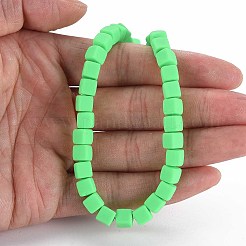 手作り樹脂粘土ビーズ連売り  キューブ  ライム  6x6x6mm  穴：1.2mm  約62個/連  14.84インチ〜15.75インチ（37.7cm〜40cm）&nbsp;X-CLAY-T020-09D