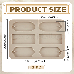DIYシリコンモールド  長方形  ダークカーキ  221x220x9.5mm  内径：91.5~92x50mm&nbsp;DIY-WH0622-339