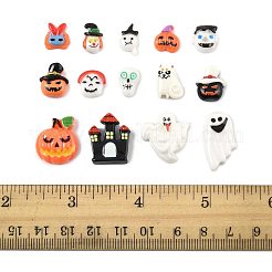 14 スタイルのハロウィーンテーマ蓄光樹脂デコデンカボション  混合図形  暗闇で光る  ミックスカラー  10.5~23.5x7.5~19x2.5~6mm&nbsp;CRES-FS0001-29