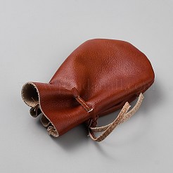 牛革巾着財布コインポーチ  サドルブラウン  160x110x7mm&nbsp;AJEW-WH20070-103