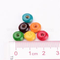 鉛フリーロンデル天然木ビーズ  染め  直径約8mm  厚さ4mm  穴：2.5mm&nbsp;X-TB139Y