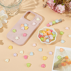 200個 2種類のプラスチックカボション  ミックスカラー  混合図形  13.5x13.5~14x7mm  100個/スタイル&nbsp;KY-AR0001-37