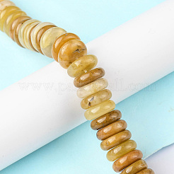 天然石トパーズ翡翠ビーズ連売り  ヒシビーズ  ディスク  12x3.5~4mm  穴：1.4mm  約51個/連  7.48~8.19インチ（19~20.8cm）&nbsp;G-F743-01G-01