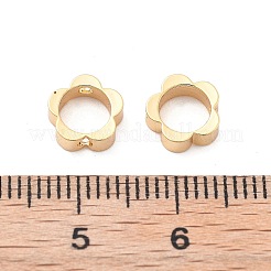 真鍮製のビーズフレーム  花  18KGP本金メッキ  8x8x3mm  穴：1.2mm&nbsp;KK-G516-14G
