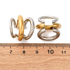 トリプルCシェイプ 304ステンレススチール ツートンカフイヤリング  女性用ノンピアスイヤリング  18KGP本金メッキ  19.5x18.5mm&nbsp;EJEW-A131-04A-GP