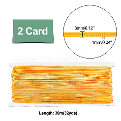 ポリエステルコード  soutache編組コード  衣料品用  ダークオレンジ  3x1mm  約32.81ヤード（30m）/カード&nbsp;OCOR-WH0080-18B