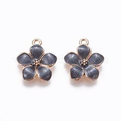 合金エナメルチャーム  花  ライトゴールド  ミックスカラー  17x14.5x2.5mm  穴：1.5mm&nbsp;ENAM-L017-A