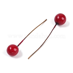 フォームイミテーションクリスマスベリー  鉄線とプラスチック  クリスマスリース用  レッド  54~64x10.5mm&nbsp;DIY-Z034-01C