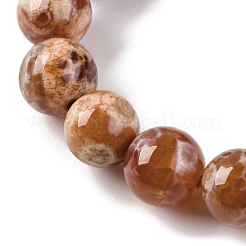 ファイヤーアゲートクラックルビーズ連売り  ラウンド  染め＆加熱  12mm  穴：1mm  約33個/連  15.43~15.55''（39.2~39.5センチメートル）&nbsp;G-G163-A01-04