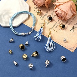 120個、4種類のスタイル、UVメッキ、ABSプラスチックコードエンド  エンドキャップ  アーチ  プラチナ·ゴールデン  12.5~17.5x8~12.5mm  穴：1.8~2mm  内径：6~10mm  30個/スタイル&nbsp;CCB-YW0001-83