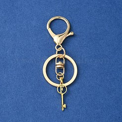 304ステンレススチールのイニシャル文字キーチャームキーチェーン  合金クラスプ付  ゴールドカラー  文字F  8.8cm&nbsp;KEYC-YW00004-06