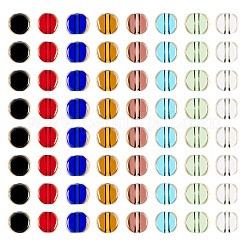 80個8色電気メッキガラスビーズ  フラットラウンド  ミックスカラー  6x4mm  穴：1.4mm  10個/カラー&nbsp;GLAA-TA0002-64