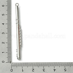 合金ペンダント  フルート  プラチナ  60x5x3.5mm  穴：1.8mm&nbsp;FIND-R146-16