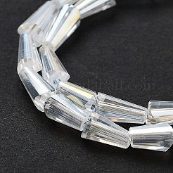 電気メッキガラスビーズセット  ABカラー  多面カット  コーン  クリアAB  7.5x4mm  穴：1mm  約71個/連  20.4インチ&nbsp;EGLA-J046-AB07