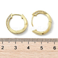 ツイスト真鍮マイクロパヴェクリアキュービックジルコニアフープピアス  鉛フリー＆カドミウムフリー  長持ちメッキ  18KGP本金メッキ  16x17x3mm&nbsp;EJEW-D311-006G