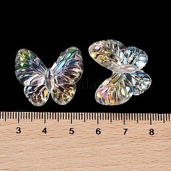 透明なアクリルビーズ  UVメッキ 虹色  蝶  22x25.5x9.5mm  穴：1.8mm&nbsp;MACR-K358-09B