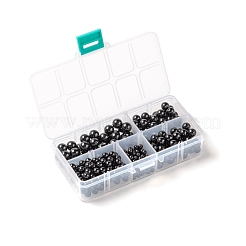 340個4サイズナチュラルブラックトルマリンビーズ  ラウンド  4mm / 6mm / 8mm / 10mm  穴：0.8~1mm&nbsp;G-LS0001-25