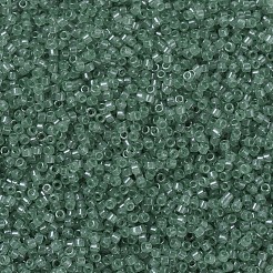 MIYUKIデリカビーズ  シリンダー  日本製シードビーズ  11/0  （db1415)透明なライトモスグリーン  1.3x1.6mm  穴：0.8mm  約2000PCS /ボトル  10 G /ボトル&nbsp;SEED-JP0008-DB1415