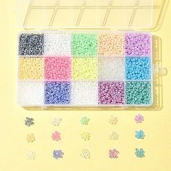 225g15色ガラスシードビーズ  セイロン  ラウンド  ミックスカラー  2mm  穴：1mm  約15g /カラー&nbsp;SEED-FS0001-35