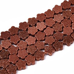 合成ゴールドストーン金砂石ビーズ連売り  スター  5.5~6x6~6.5x2~3mm  穴：0.7~0.8mm  約63~65個/連  14.76~15.16インチ（37.5~38.5cm）&nbsp;G-N257-24A-02