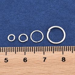 鉄オープン丸カン  ラウンド  混合サイズ  銀色のメッキ  18~21ゲージ  4~10x0.7~1mm&nbsp;IFIN-MSMC007-1S